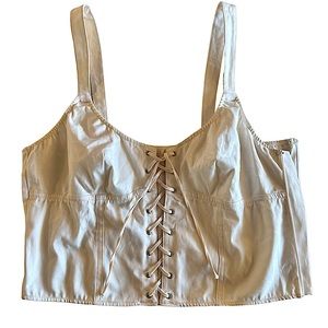Victoria Secret White Denim Corset Top